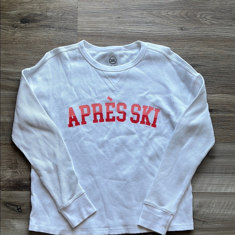 Wonder Nation White Red Long Sleeve Tee